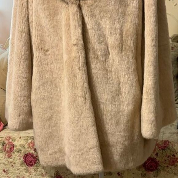 Donna Salyers Champagne Faux Fox Coat sz XL - Picture 14 of 16
